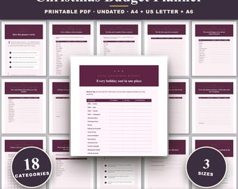 Christmas Budget Planner Printable | Holiday Gift Budget & Spending Tracker | Christmas Planner | Christmas Savings Challenge Tracker
