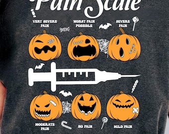 Comfort Colors Halloween Nurse Shirt, Pain Scale Fall Pumpkin Nurse T-Shirt, RN Shirt, Pediatric Nurse, Nicu Nurse, Registered Nurse Shirt