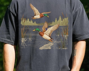Retro Mallard Ducks Fall Shirt, Hunting Shirt For Men, Vintage Duck Shirt, Animal Lover Shirt, Vintage Hunting Season Shirt, Cute Fall Shirt