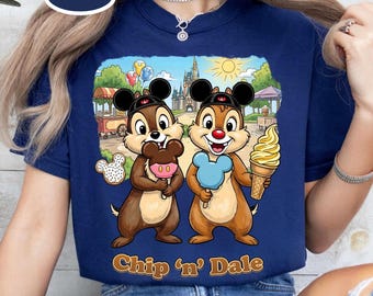 Chip und Dale Disneyland Snack Shirt, Disney Park Eis T-Shirt, Chip n Dale Magic Kingdom Castle T-Shirt, Disney Urlaub Foodie Outfit