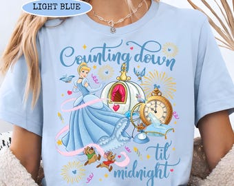 Counting down til midnight Happy new year 2026 shirt, Disney Cinderella Princess shirt, Goodbye 2025 Hello 2026 shirt, Disney new year tee