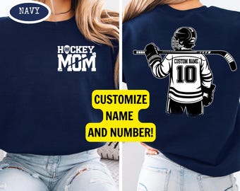 Customized Hockey Dad Shirt, Custom Hockey Player Sweatshirt, Hockey Mom Shirt, Hockey Dad Gift, Hockey Tee with Names
