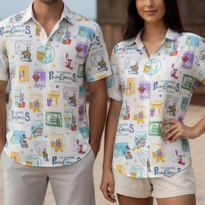 Camisa hawaiana de Disney Epcot - Diseño de Mickey y sus amigos "Estoy tomando malas decisiones"