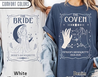 Witchy Bride & Coven Shirts, Halloween Bachelorette Party Tees, Witchy Bachelorette Shirt, Gothic Wedding T-Shirts, Bride Team Witch Shirt