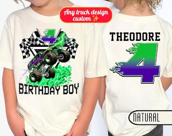 Personalisierte Monster Truck Name Shirt PNG für Geburtstag benutzerdefinierte Kinder Monster Truck Shirt mit Namen Monster Truck Liebhaber Geschenk Nettes Kleinkind Geschenk