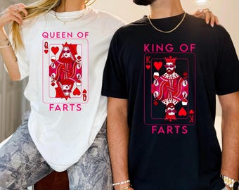 Queen of Farts T-Shirt, lustiges Paar Shirt, Blähungen Streich Geschenk für Sie, unangemessenes Valentinstag Geschenk, peinliches Shirt tauschen