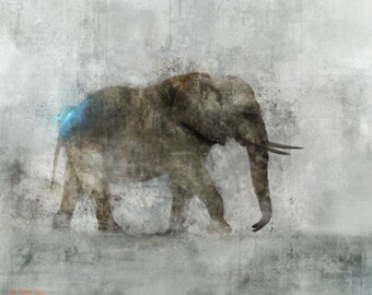 Elephant March 01: Giclee Fine Art Print