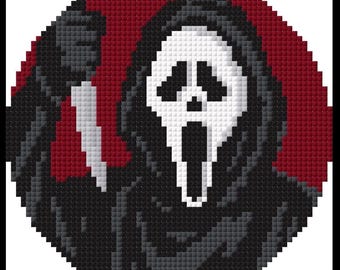 Halloween Horror Film inspirierte Stickleinwand