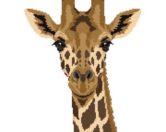 Große Stickvorlage mit Natur- und Tiermotiven: DIY-Projekt für Anfänger – Afrikanische Giraffe