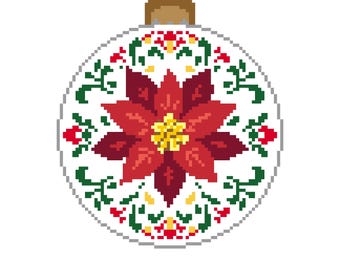 Mexikanischer Weihnachtsschmuck / Feliz Navidad – Stickvorlage mit Weihnachtsstern-Motiv: DIY-Bastelprojekt für Anfänger