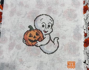 Casper, das freundliche Gespenst, inspiriert von Halloween / Stickvorlage für Anfänger