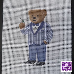 Seersucker Southern Ralph Lauren Bear Needlepoint Canvas : DIY Beginner Crafts