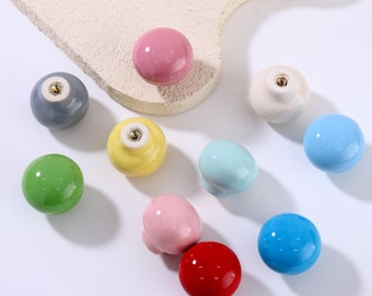 Modern Ceramic Knob – Minimalist Round Pull Handle, Cabinets Handle, Drawers Handle, Dressers Knob, Kids Room Handle