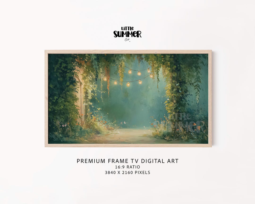 Festoon Lights TV Art, Samsung Frame Night Garden Wallpaper, Fairy ...