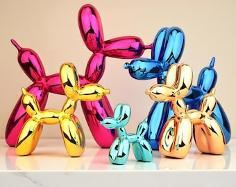 Resin Balloon Dog Sculpture, Modern Nordic Desk Figurine, Home Decor Accent