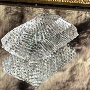Vintage West Country Crystal Paperweight | Hand Cut English Crystal | Solid Glass | Cutter Initials CLP