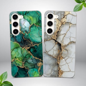 Marble Phone Case Aesthetic Cover for Samsung S25 FE, S24, S23 Ultra, S22, S20, fits Samsung A16, A17, A56, A15, A54, A55, A36, A35,  A14