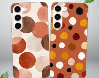 Boho Terrakotta-prickigt telefonskal för Samsung S25 FE, S24, S23, S22, S20, passar Samsung A16, A56, A15, A54, A55, A36, A35, A14, A17