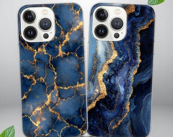 Luxury Blue Marble Phone Case for iPhone 17, 16 Pro Max, 15 Plus, 14, 13, 12, 11, XS for Pixel 10, 9 Pro, 7A, 6, 8 Pro.