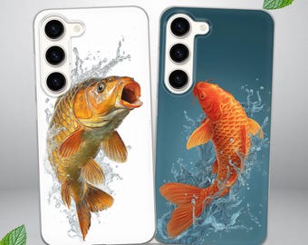 Orange Koi Fish Phone Case for Samsung S26, S25, S24, S23, S22, S20, fits Samsung A16, A17, A56, A15, A54, A55, A36, A35, A14, A26, A52, A53
