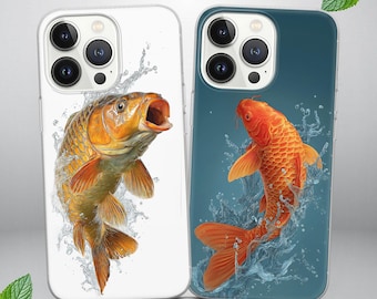 Koi Fish Phone Case for iPhone 17, 16Pro Max, 15 Plus, 14, 13, 12, 11, XS for Pixel 10, 9 Pro, 7A, 6, 8 Pro for Huawei