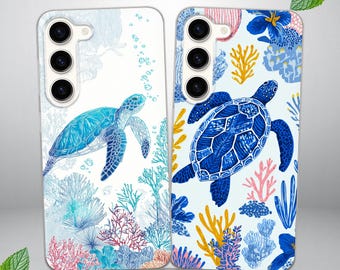Turtle Ocean & Beach Inspired Phone Cover for Samsung S25 FE, S24, S23, S22, S20, fits Samsung A16, A56, A15, A54, A55, A36, A35, A14, A17