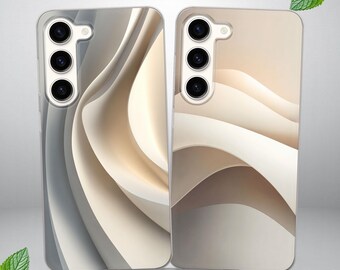 Abstract Neutral Swirl Phone Case for Samsung S25 FE, S24, S23, S22, S20, fits Samsung A16, A56, A15, A54, A55, A36, A35, A14, A17