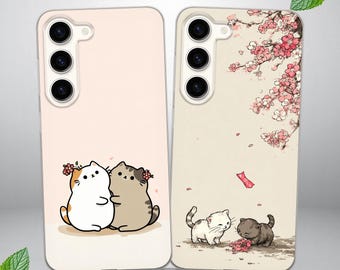 Funda romántica con diseño de animales de dibujos animados para Samsung S25 FE, S24, S23 Ultra, S22, S20; compatible con Samsung A16, A17, A56, A15, A54, A55, A36, A35, A14
