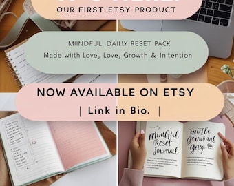 Mindful Daily Reset Journal: Self-Care & Mental Wellness Templates (PDF Printable