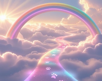 Pet Loss Grief Journal: Rainbow Bridge, Guided Prompts (Printable PDF)