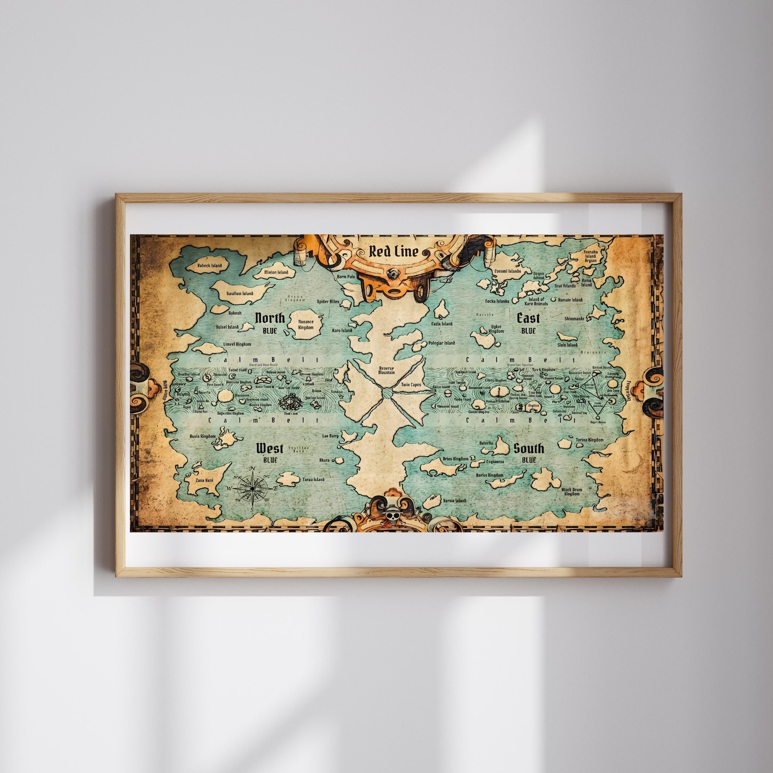 Anime World Map Poster: Treasure Map Manga Fan Art (digital Download ...
