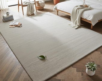 Abstract Modern Hand Tufted Gray New Zealand Wool Rug – Modern Carpet for Floor Decore