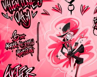 IN STOCK | Hazbin Hotel Valentines Day Lucifer | Acrylic keychain | 3 inch | Double sided epoxy