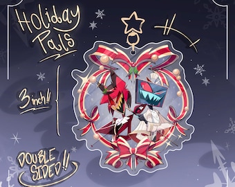 Holiday Pals Keychain, 3 inch, double sided epoxy