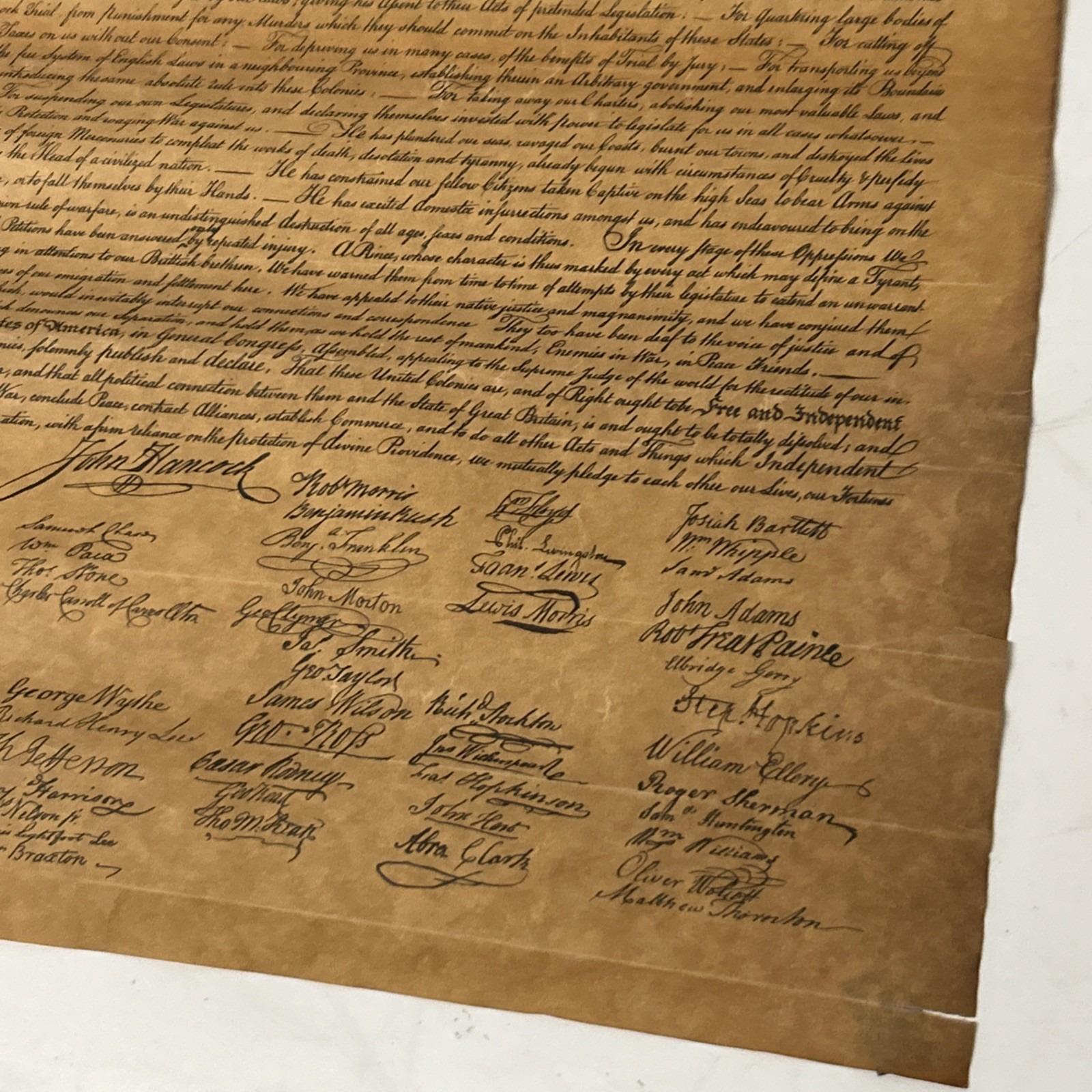 Antique Declaration of Independence 15 1/2