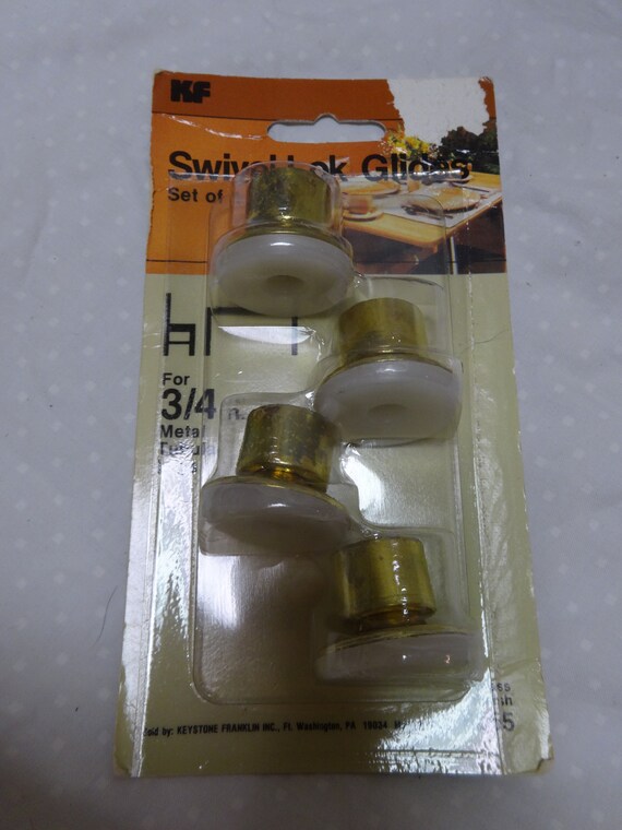 Vintage SwivelLok Metal Tubular Chair Glides 3/4” Legs FRANKLIN NOS