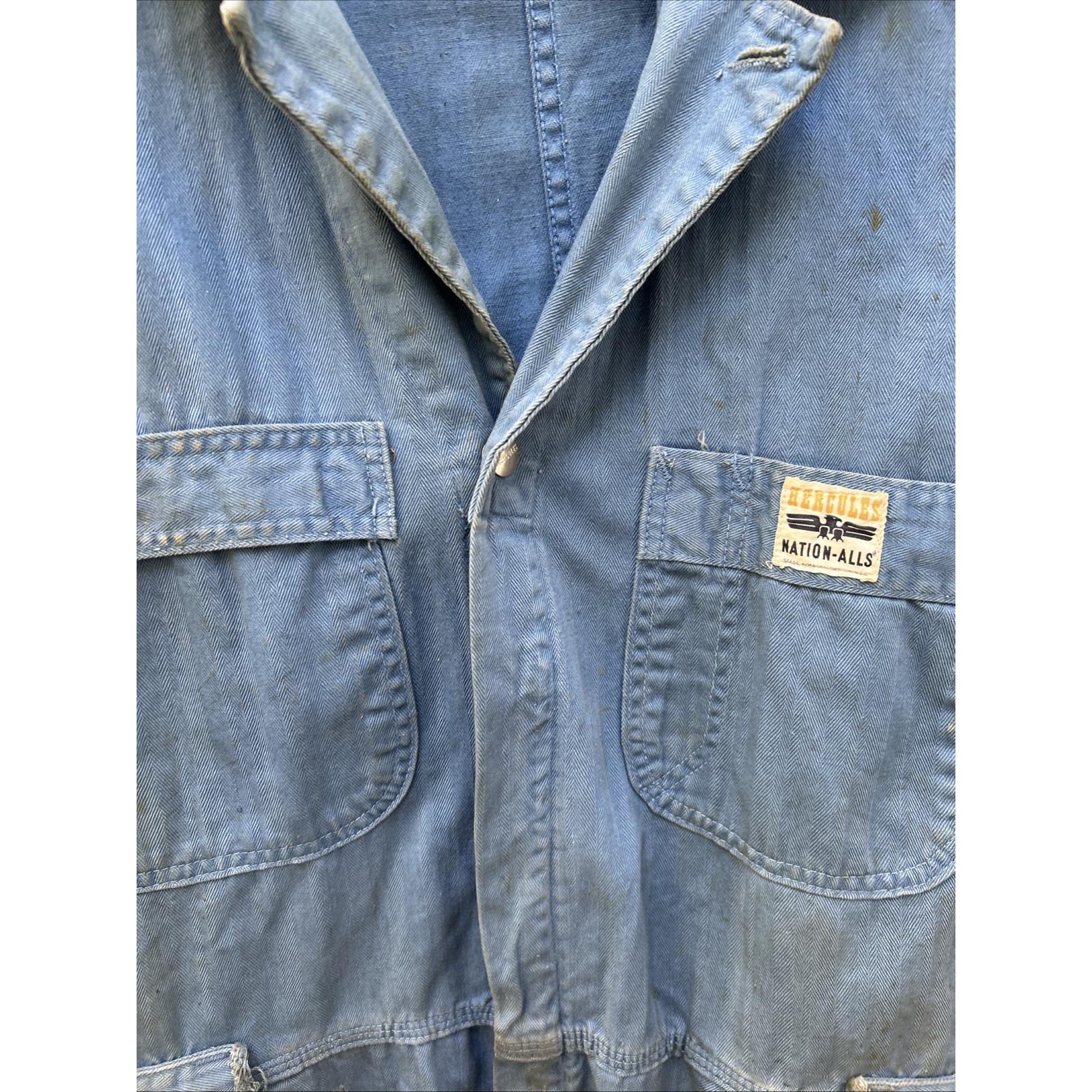 Vintage Sears Roebuck Nation-alls Union Blue Work Coveralls Mens