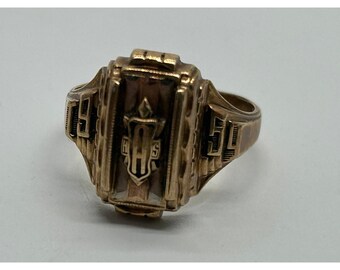 Size 7 Vintage Class Ring, 10kt Gold Estate Ring, Antique Class