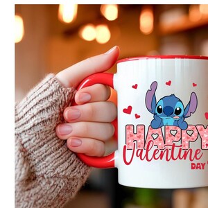Stitch-Tasse zum Valentinstag | Kaffeetasse mit Akzenten, 325 ml / 440 ml Bild 1
