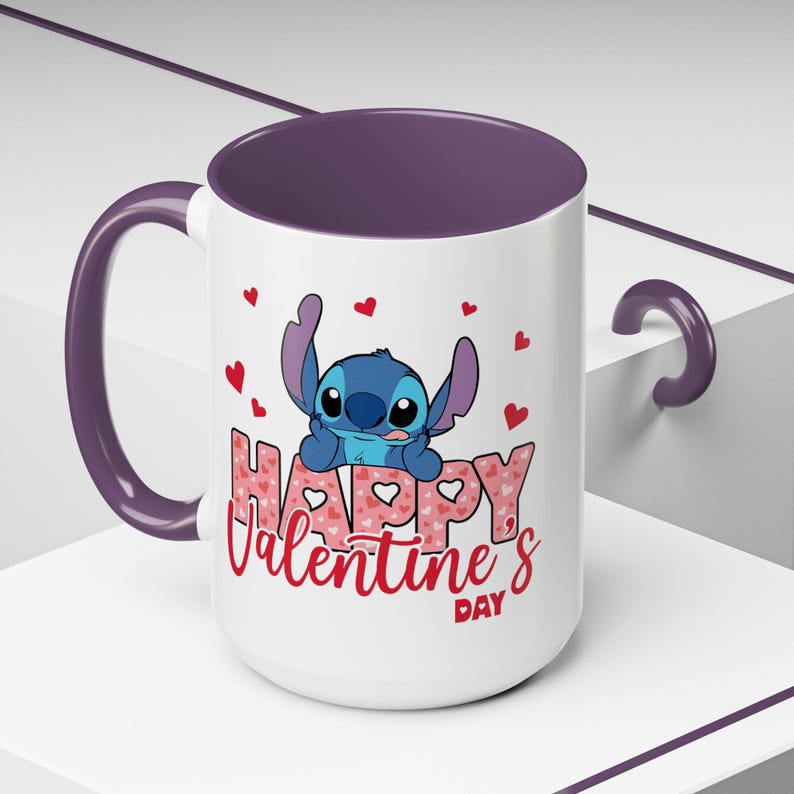 Stitch-Tasse zum Valentinstag | Kaffeetasse mit Akzenten, 325 ml / 440 ml Bild 7