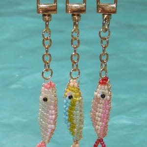 Beaded fish keychain/ bag charm