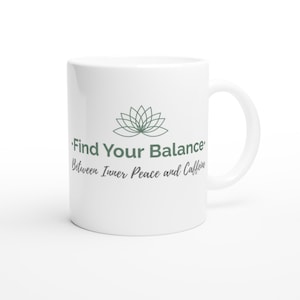 B8Zen “Find Your Balance” Mug — 6 Color Options | Calm Mind Mug | Funny Spiritual Quote | Zen & Caffeine Energy