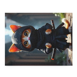 Ninja Cat Puzzle - Fun Cat-Themed Entertainment, Family Fun Game, DIY Gift, Cat Lover&#39;s Collectible, Unique Home Décor