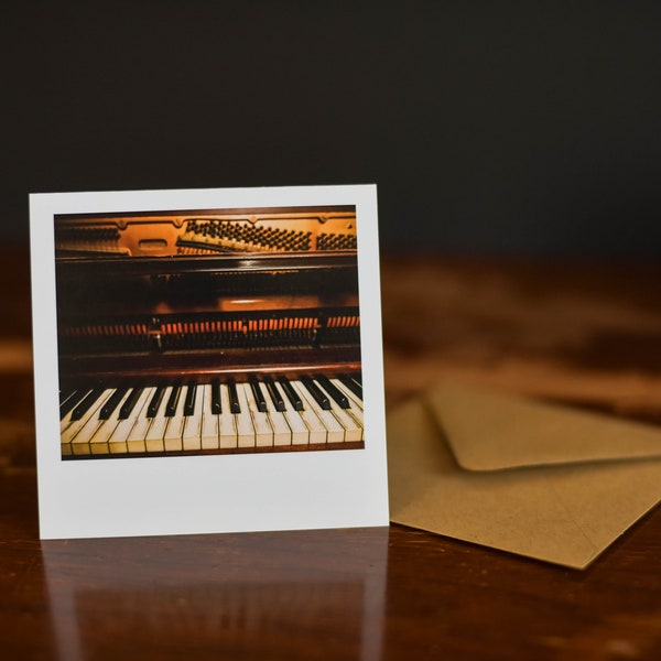 The Upright Piano--Single square photography greeting card (Blank on the inside)