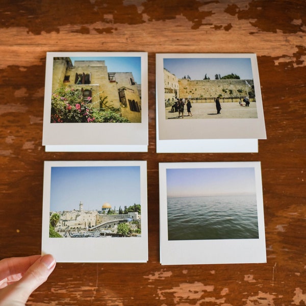 4-Card Pack || "Adventures in Israel" || Small Assorted Square Photography Greeting Cards (blank inside)