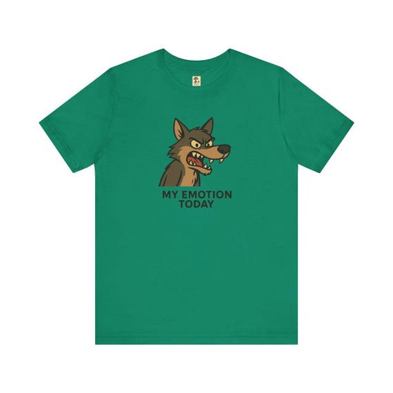 Emotionen - Wolfs Shirt, Lustiges T-Shirt, Shirt für Hundeliebhaber, Freizeitkleidung, Geschenk zum Geburtstag, Humor-Shirt, Wolf