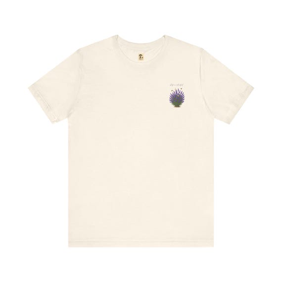 Colorful - Lavendel-T-Shirt mit kurzen Ärmeln, bequemes Unisex-T-Shirt, Shirt mit Blumenmuster, Geschenk für Naturliebhaber