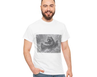 Raccoon T-Shirt | Animal Shirt | Short Sleeve | Nature | Animal Print | Gift Idea | Wilderness | Leisure | Cotton Blend | Cotton Mix