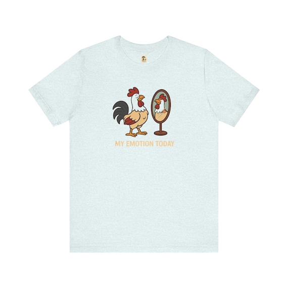 Emotionen - Huhn Shirt, Lustiges Grafik-T-Shirt, Unisex-Shirt mit kurzen Ärmeln, Geschenk für Farmliebhaber, Humor-Kleidung