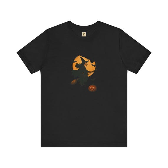 Halloween Hexe-Besen T-Shirt | Unisex Kurzarm Shirt | Halloween Geschenk | Sportshirt | PineAndThread
